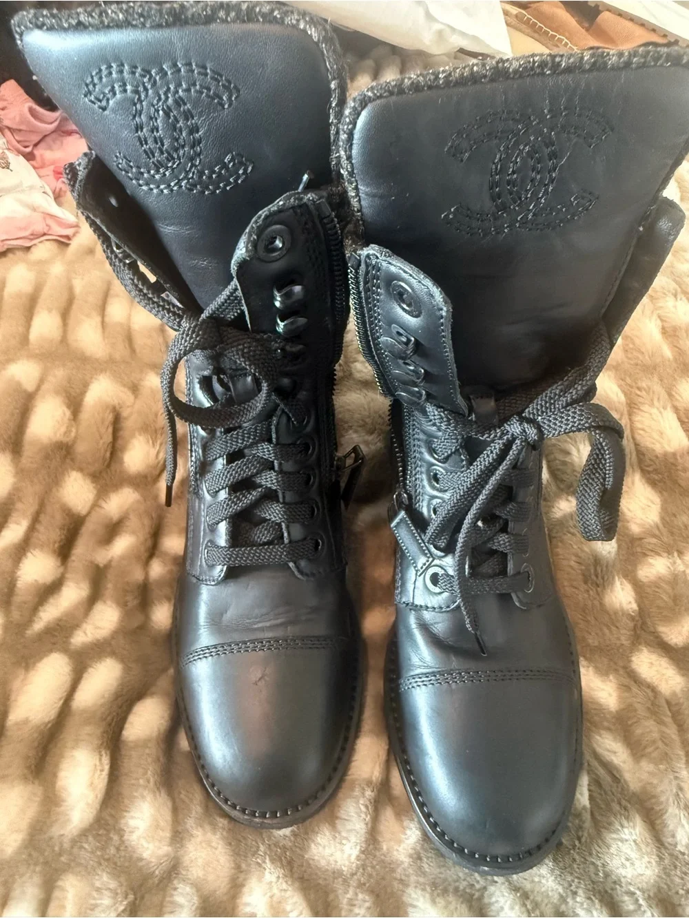 CHANEL combat boots